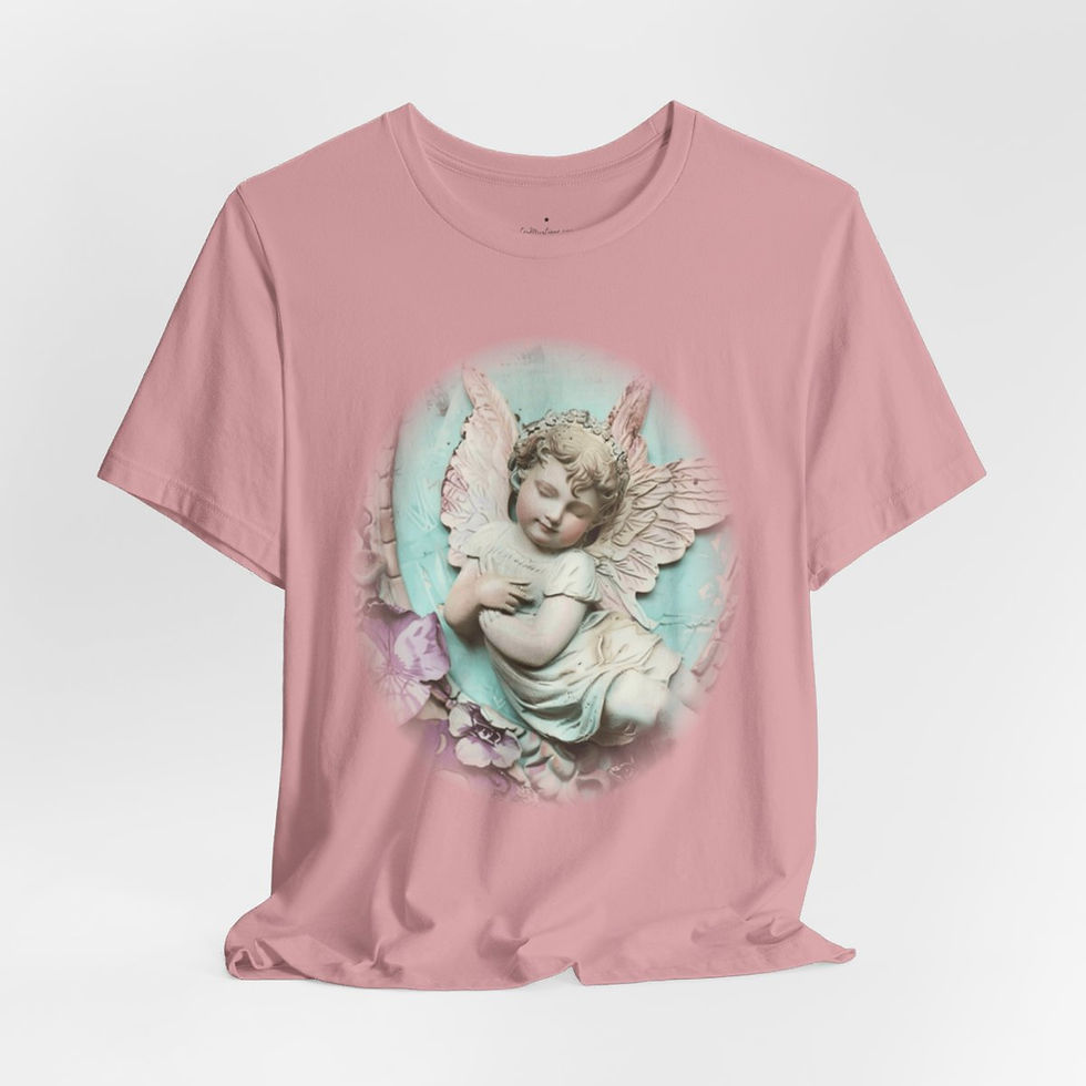 Thumbnail: Pastel French Shabby T-Shirt Vintage Cherub Angel Apparel Chic Artistic Gifts