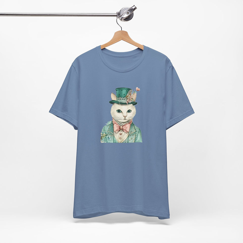 Thumbnail: Victorian Cat Art T-Shirt Shabby Male Kitty Expressive Artistic Cat Lover Gift