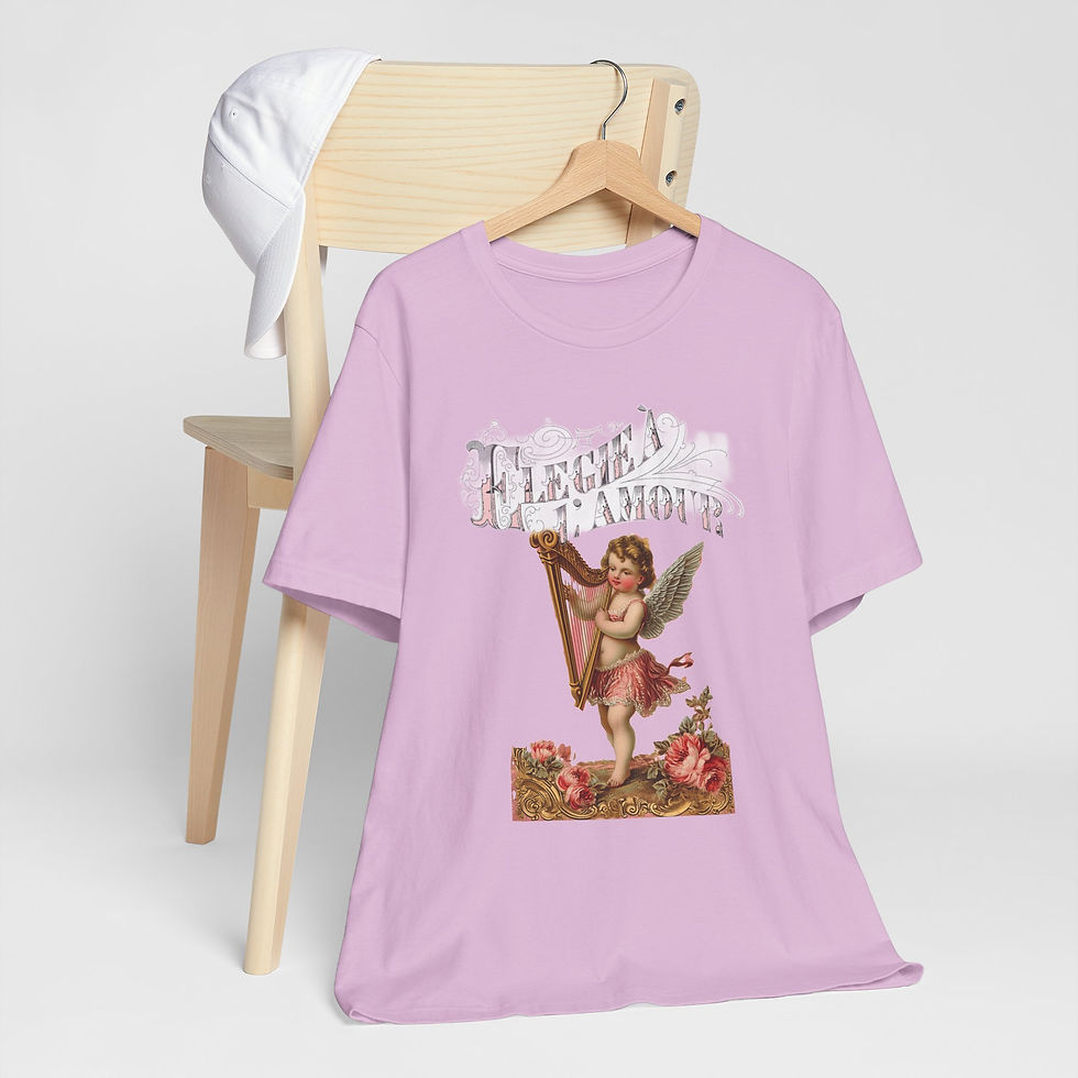 Thumbnail: Shabby French Cherub T-Shirt Cupid Elegy of Love Artistic Gift Valentine's Day