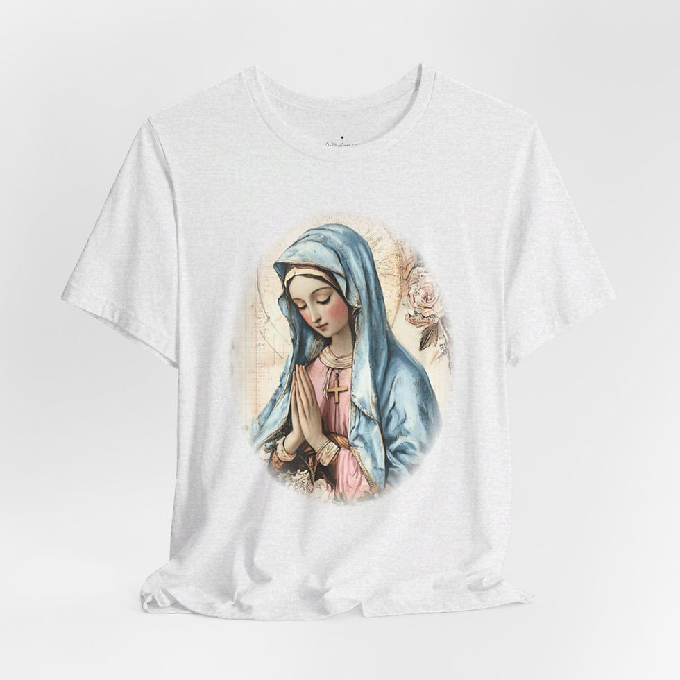 Thumbnail: Virgin Mary T-Shirt Shabby Mother Mary Praying Chic Catholic Art Tee
