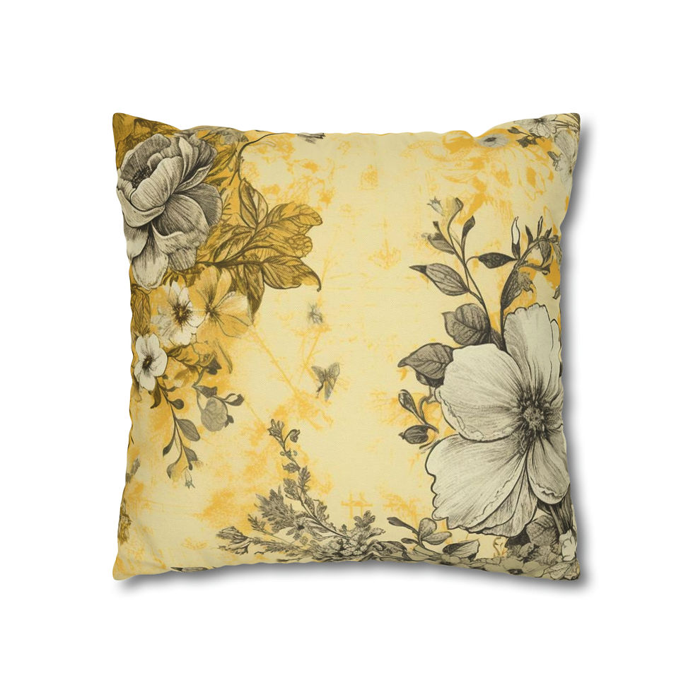 Thumbnail: French Country Home Decor Throw Pillow cover Shabby Vintage Yellow White