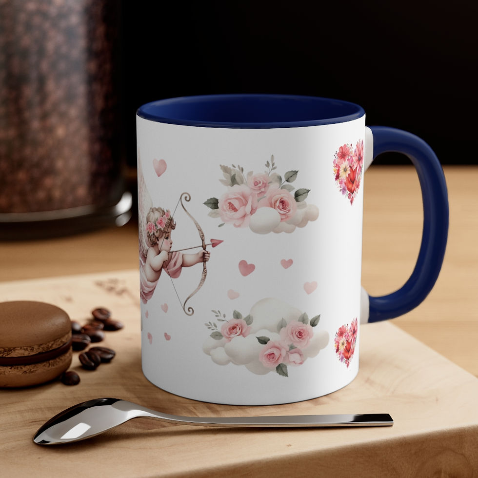 Thumbnail: Pink Cherub Cupid Coffee Mug Gifts of Love mug Thoughtful gifts Valentine's Day