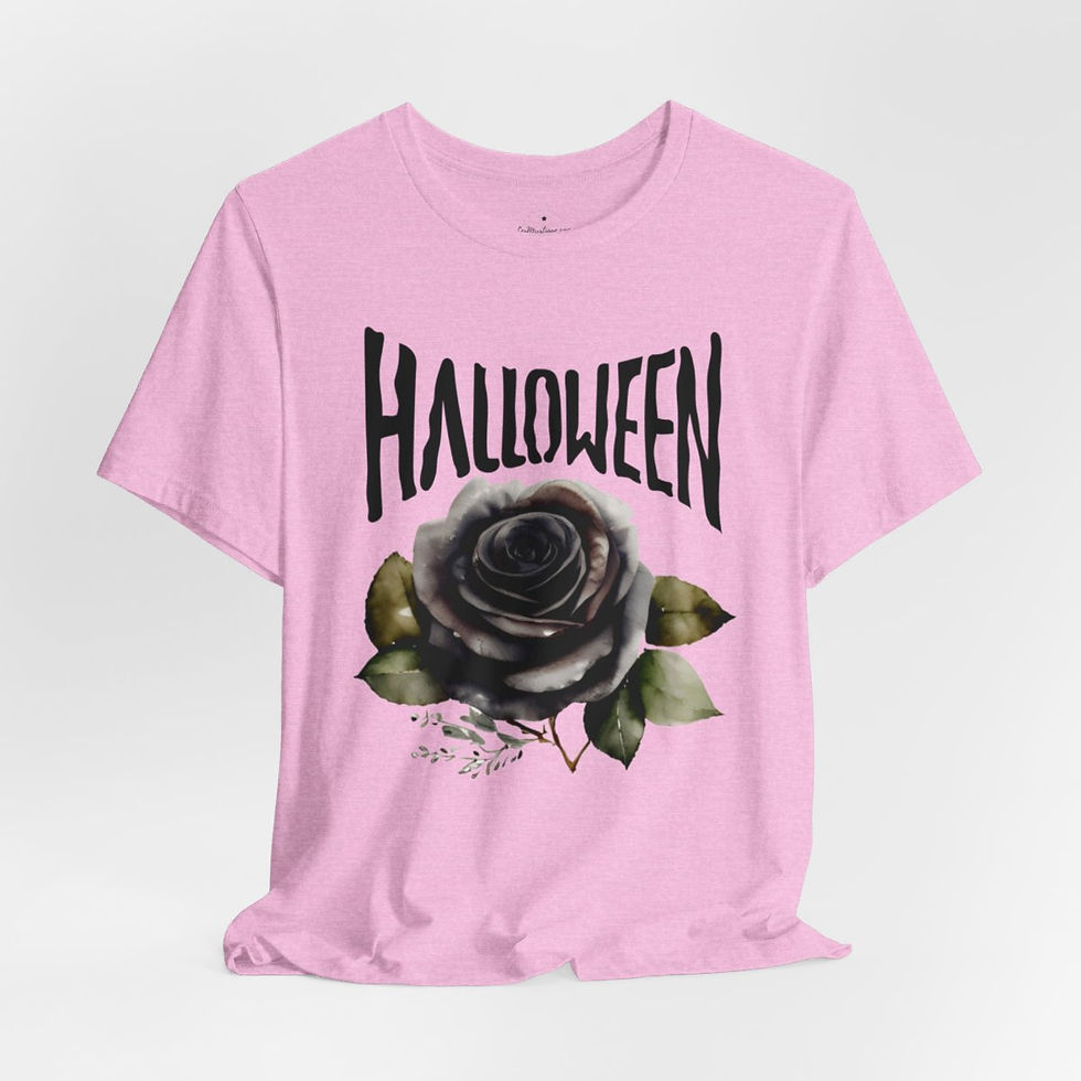 Thumbnail: Halloween T-Shirt Black Rose Fall Apparel Chic Artistic Gifts