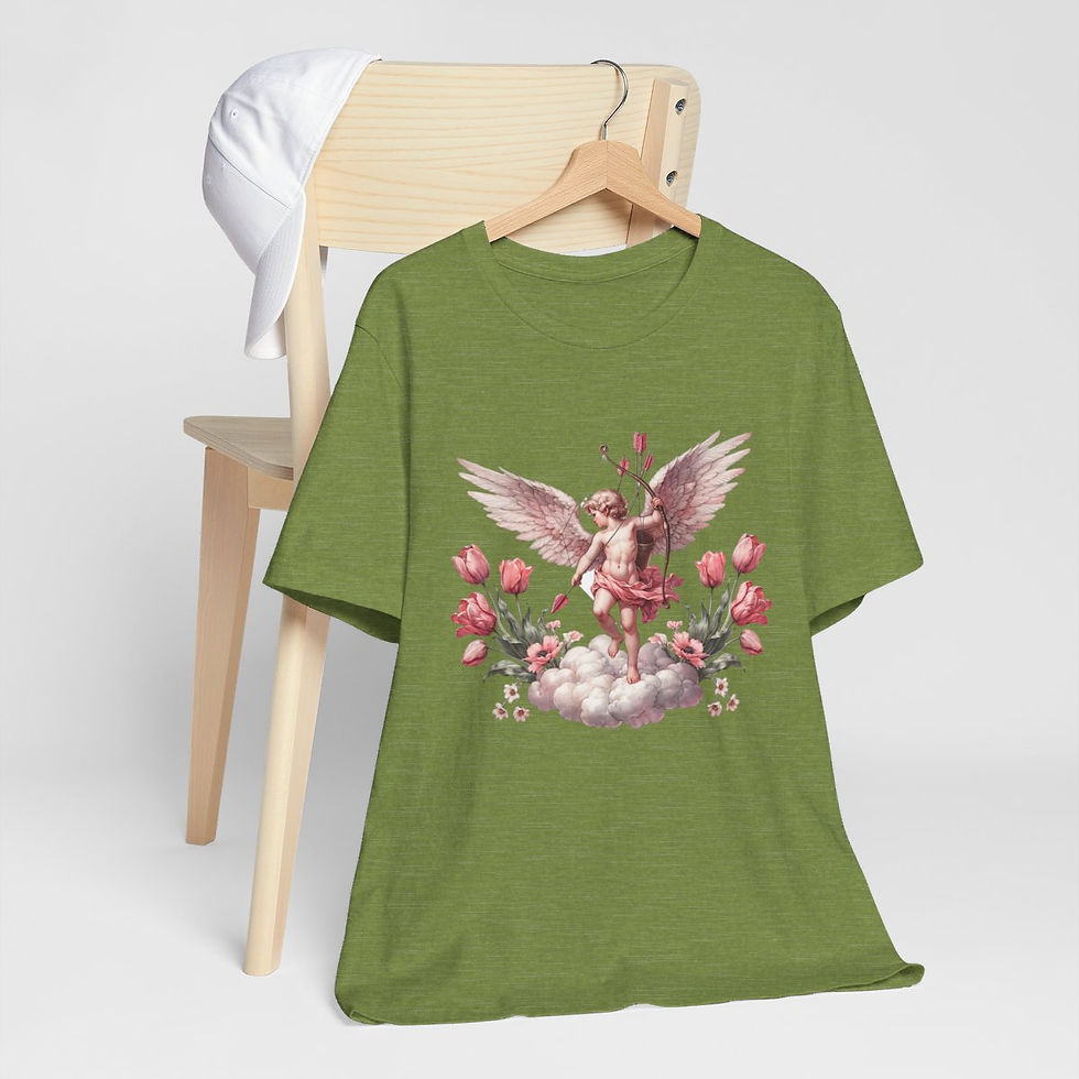 Thumbnail: Shabby Cherub T-Shirt Vintage Cupid Angel Tee Wearable Art Thoughtful Gifts