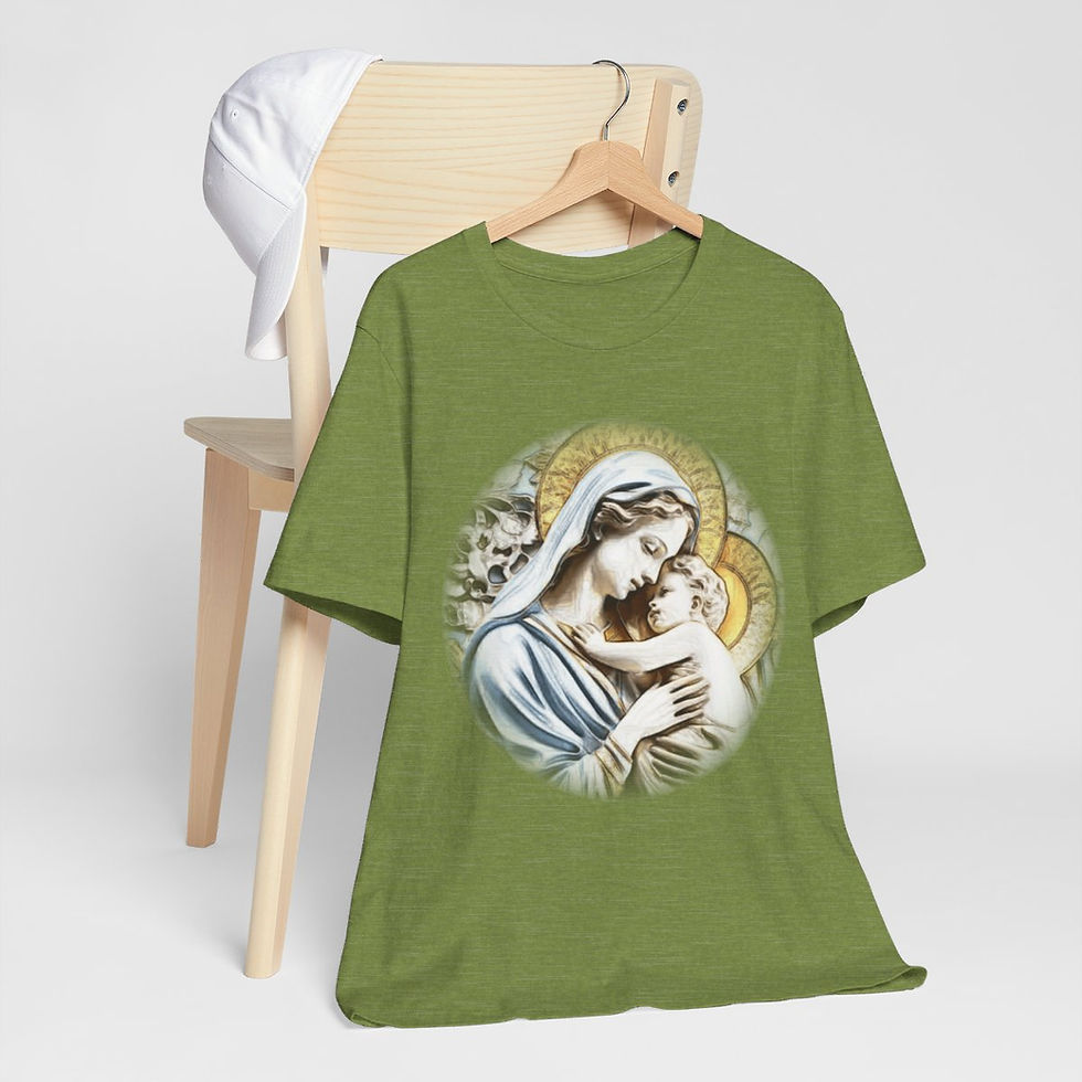 Thumbnail: Vintage Virgin Mary T-Shirt Madonna & Child Unisex Religious Art Catholic Gift