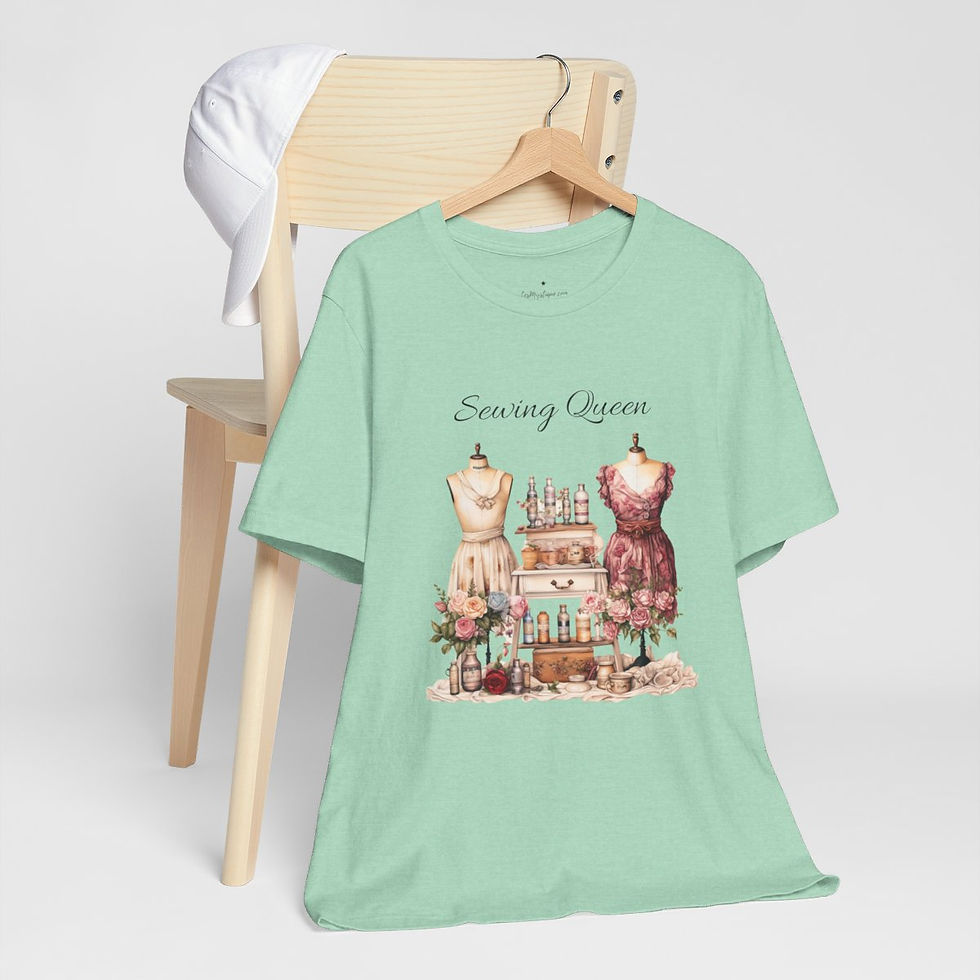 Thumbnail: Shabby Artistic T-Shirt Sewing Queen Tee Retro Victorian Wearable Art Apparel