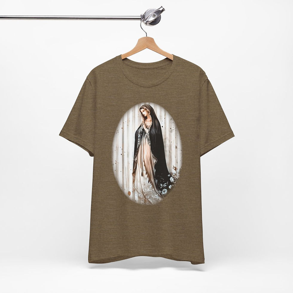 Thumbnail: Virgin Mary T-Shirt Shabby French Ave Maria Faith Art Tee Catholic Gifts