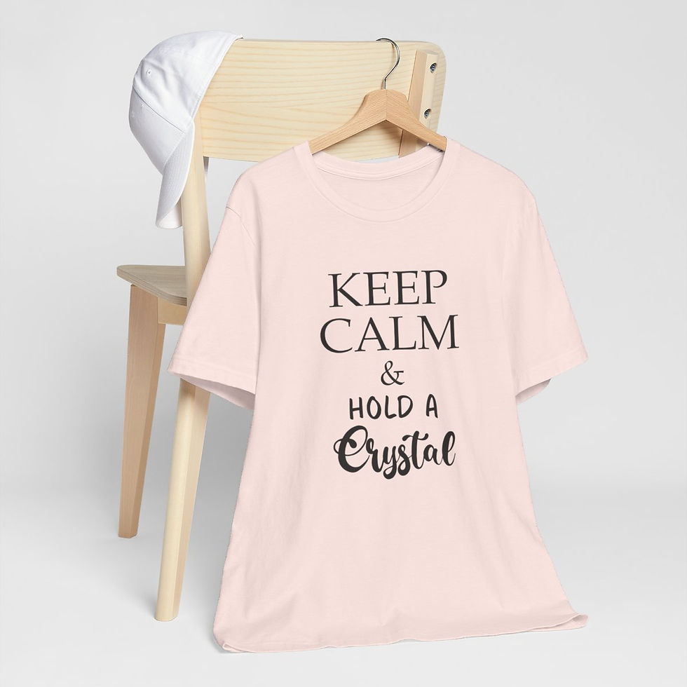 Thumbnail: Metaphysical T-Shirt Keep Calm & Hold a Crystal Art Tee Expressive New Age Gifts