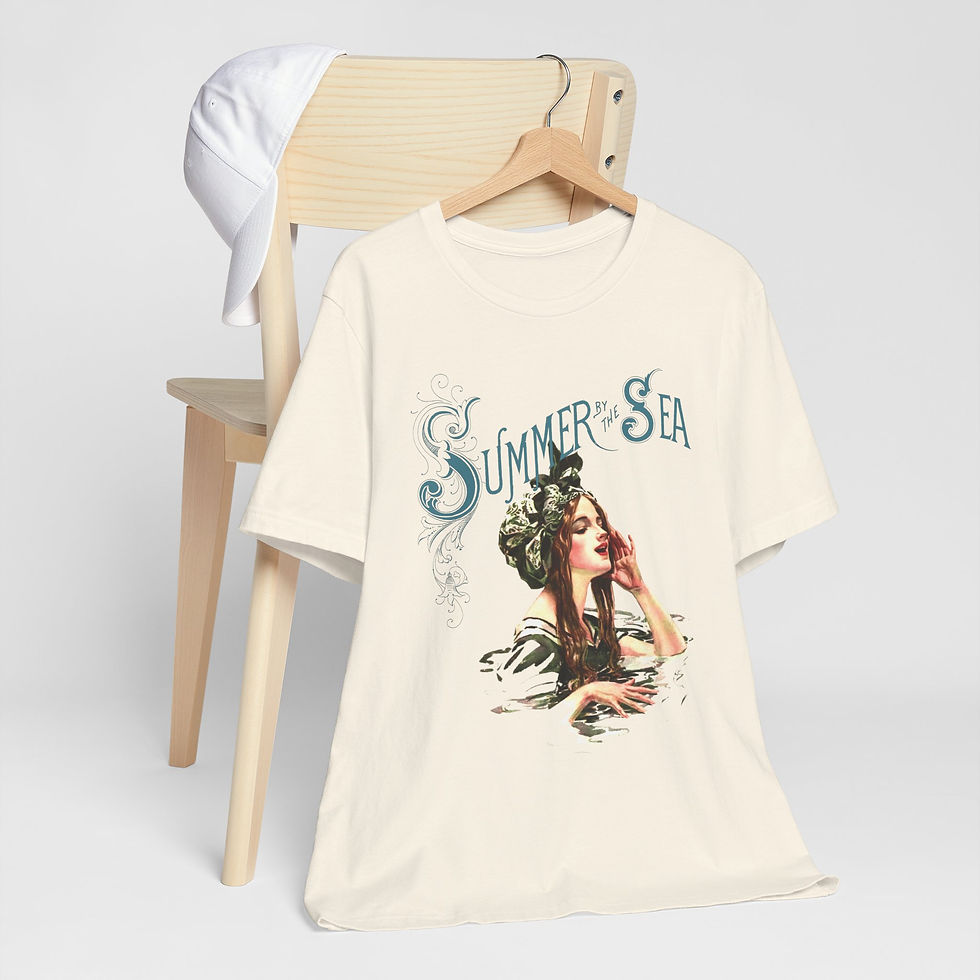 Thumbnail: Art T-Shirt Vintage Harrison Fisher Victorian Lady Summer by Sea Artistic Tee