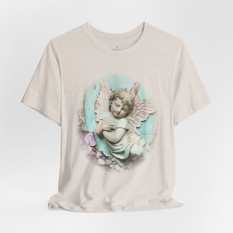 Thumbnail: Pastel French Shabby T-Shirt Vintage Cherub Angel Apparel Chic Artistic Gifts
