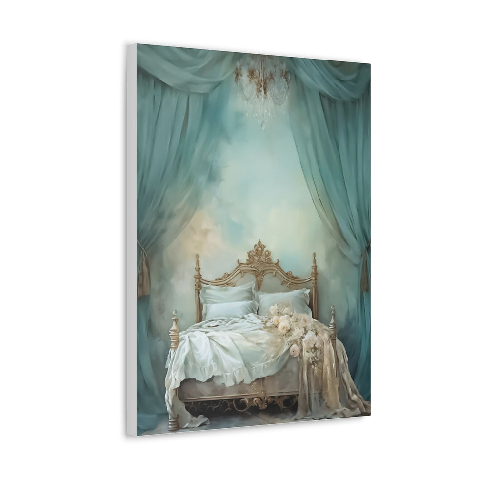 Thumbnail: Shabby French Country Boudoir Canvas Art Pastel Watercolor Bedroom Decor 