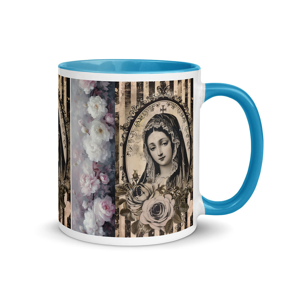 Thumbnail: Artistic Virgin Mary Coffee Mug Madonna French Country Art Coffee Cup Faith Gift