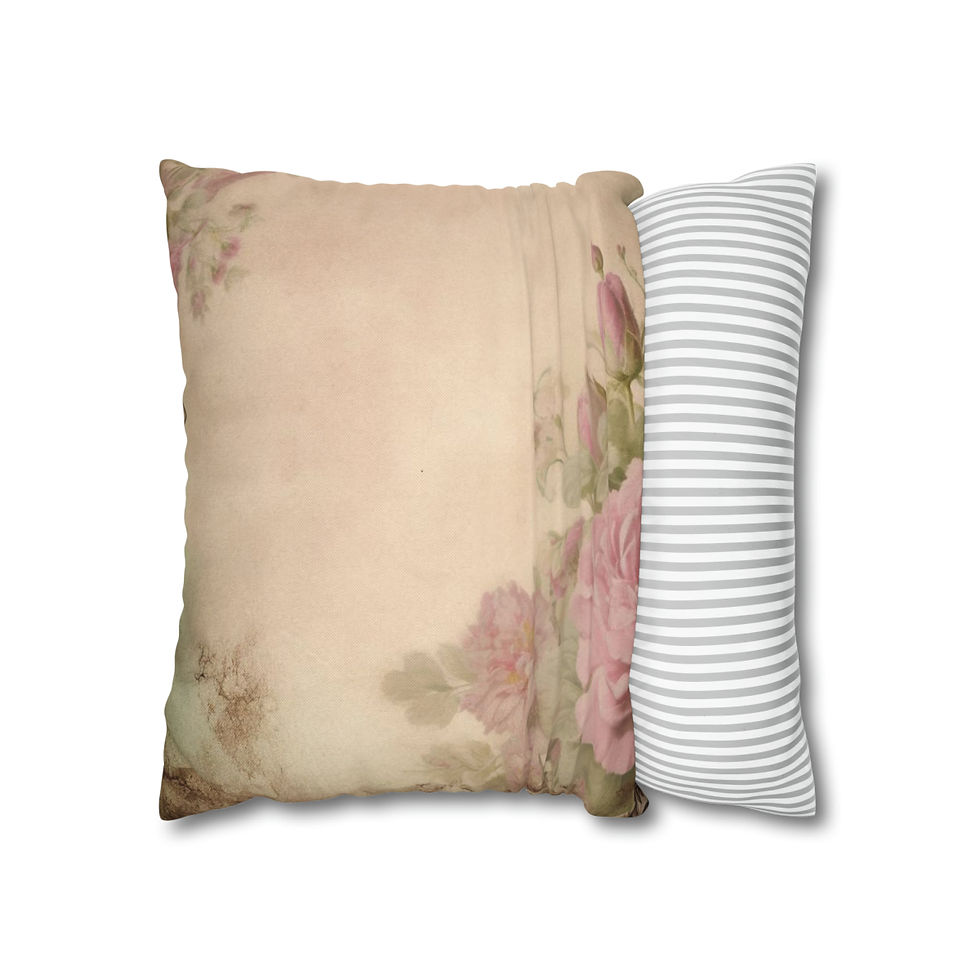 Thumbnail: Shabby French Country Home Decor Throw Pillow cover Vintage Pink Roses