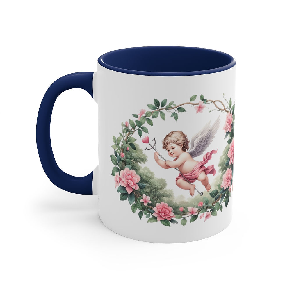 Thumbnail: Pink Cherub Cupid Coffee Mug Gifts of Love mug Thoughtful gifts Valentine's Day