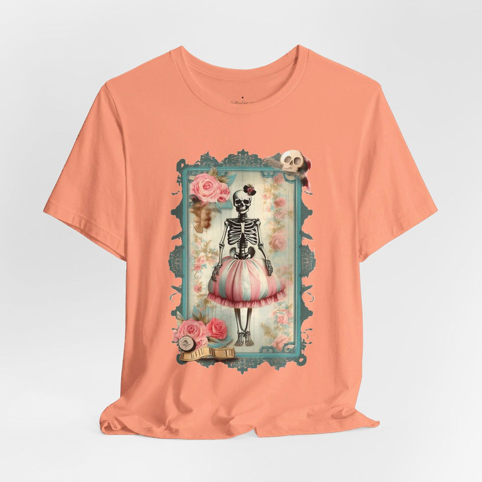Thumbnail: Halloween T-Shirt Creepy Skeleton Art Shabby zombie Fall Art Apparel Trendy Gift