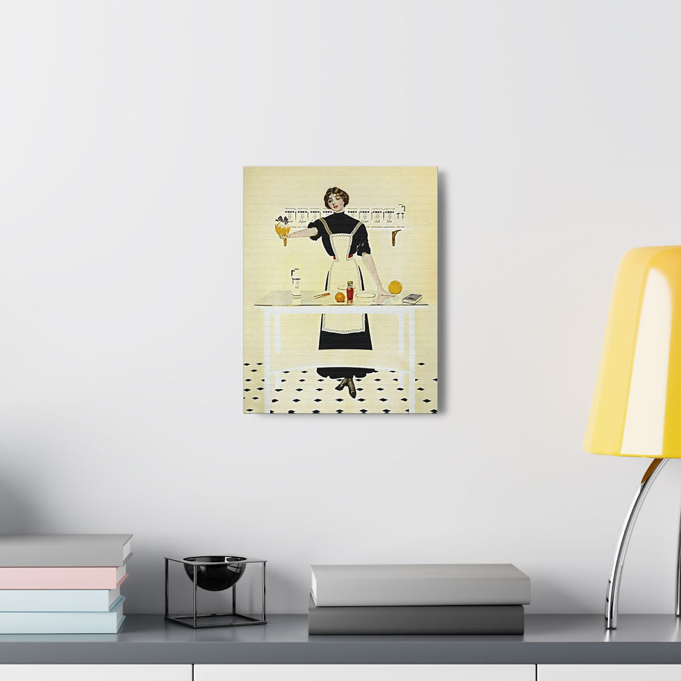 Thumbnail: Coles Phillips Canvas Art Fade away Girl Cooking Kitchen Giclee Print