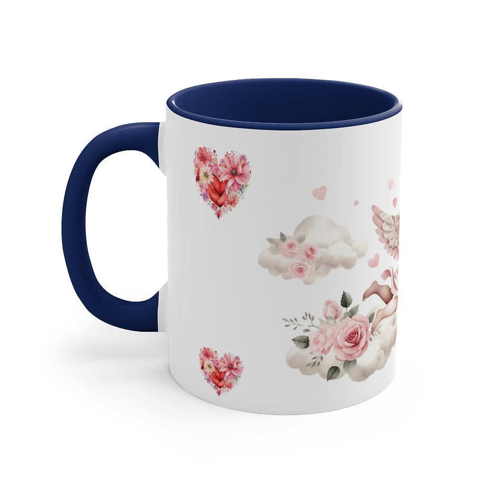 Thumbnail: Pink Cherub Cupid Coffee Mug Gifts of Love mug Thoughtful gifts Valentine's Day