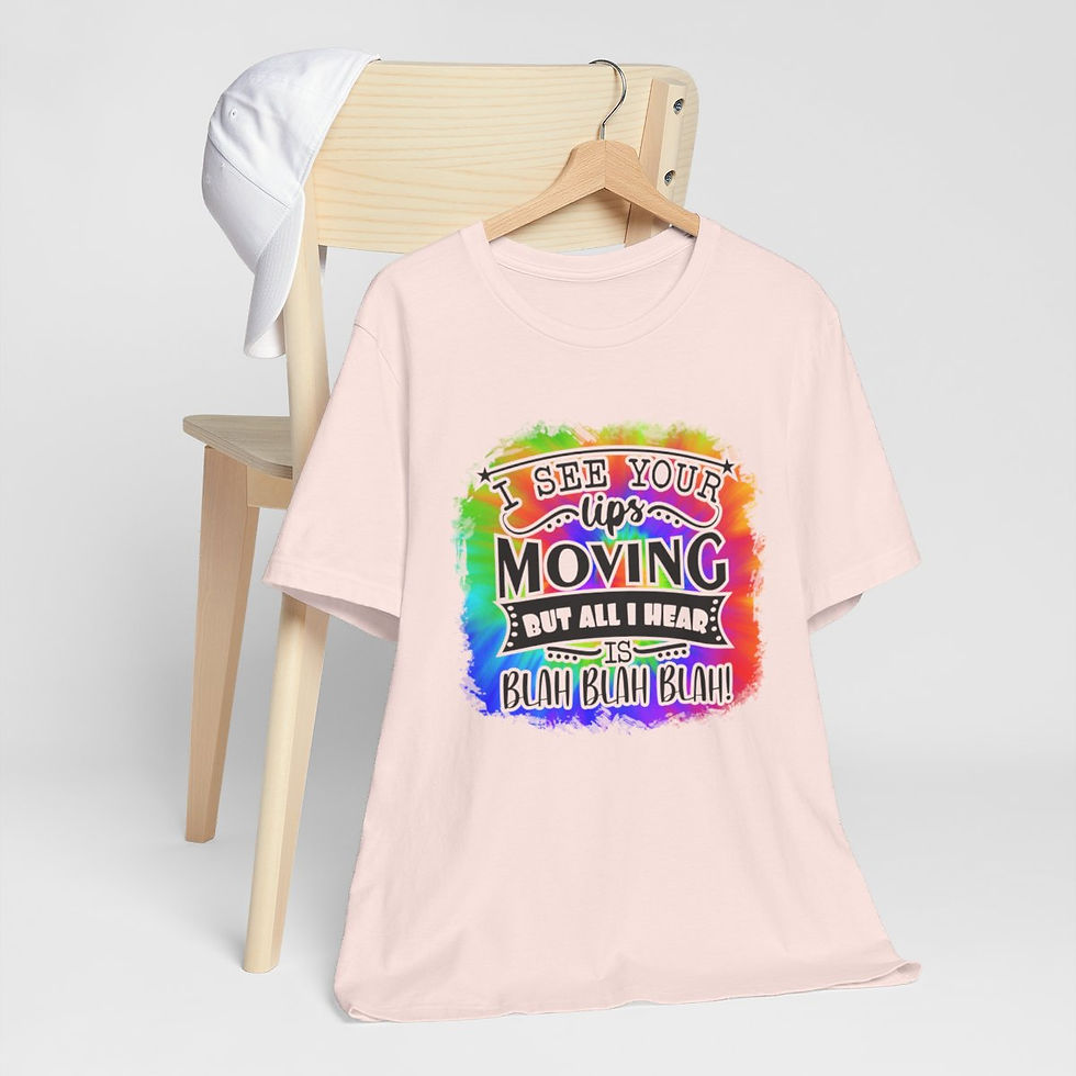 Thumbnail: Artistic Sarcastic T-Shirt All I Hear is BLAH BLAH Expressive Apparel Fun Gifts