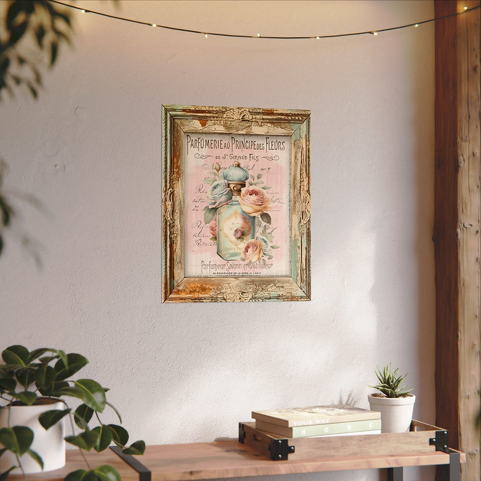 Thumbnail: Shabby Perfume Art French Country Cottage Giclee Print Bed & Bath wall decor