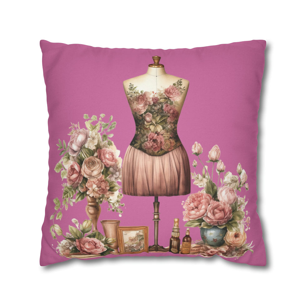 Thumbnail: White Artistic Throw Pillow cover Shabby French Victorian Roses Nostalgic decor