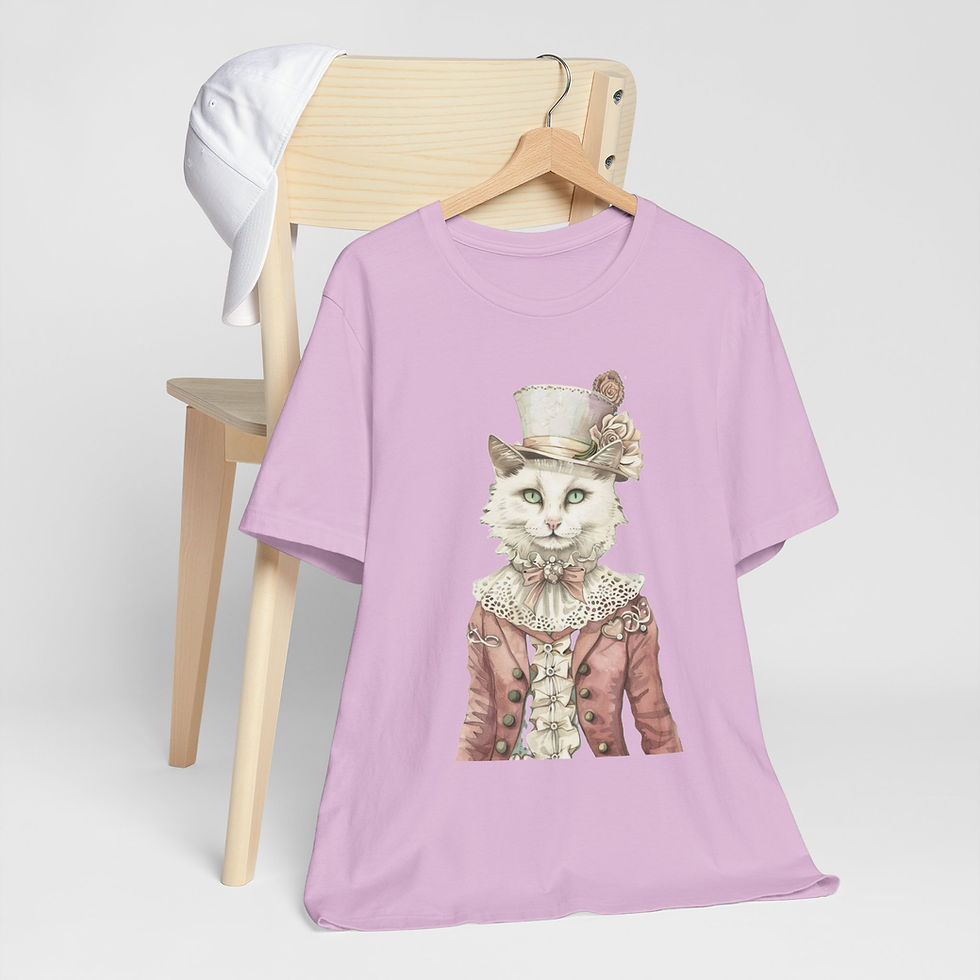 Thumbnail: Victorian Cat Art T-Shirt Shabby Male Kitty Expressive Artistic Cat Lover Gift