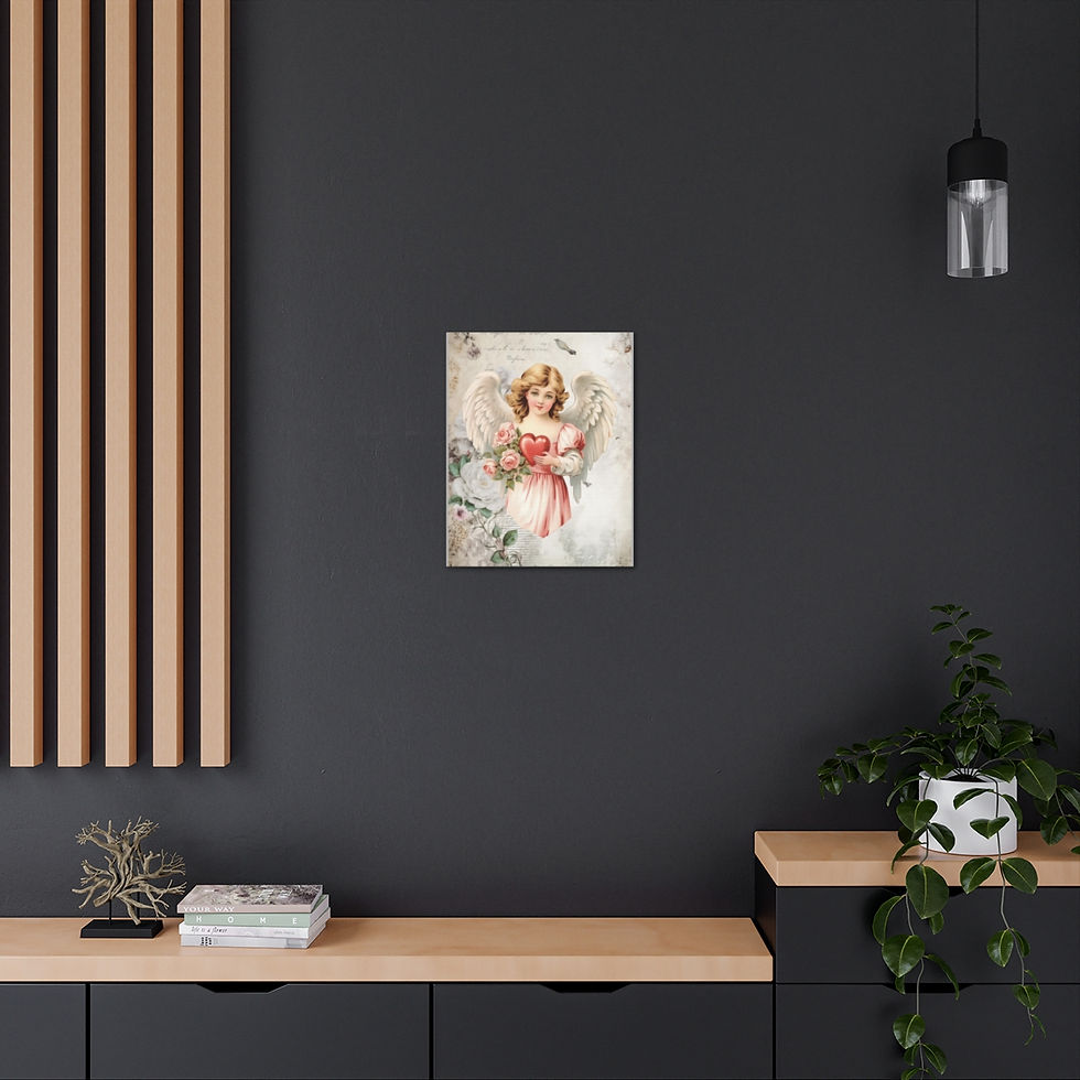Thumbnail: Shabby Chic Angel Canvas Art Vintage Victorian Angelic Pastel French Print
