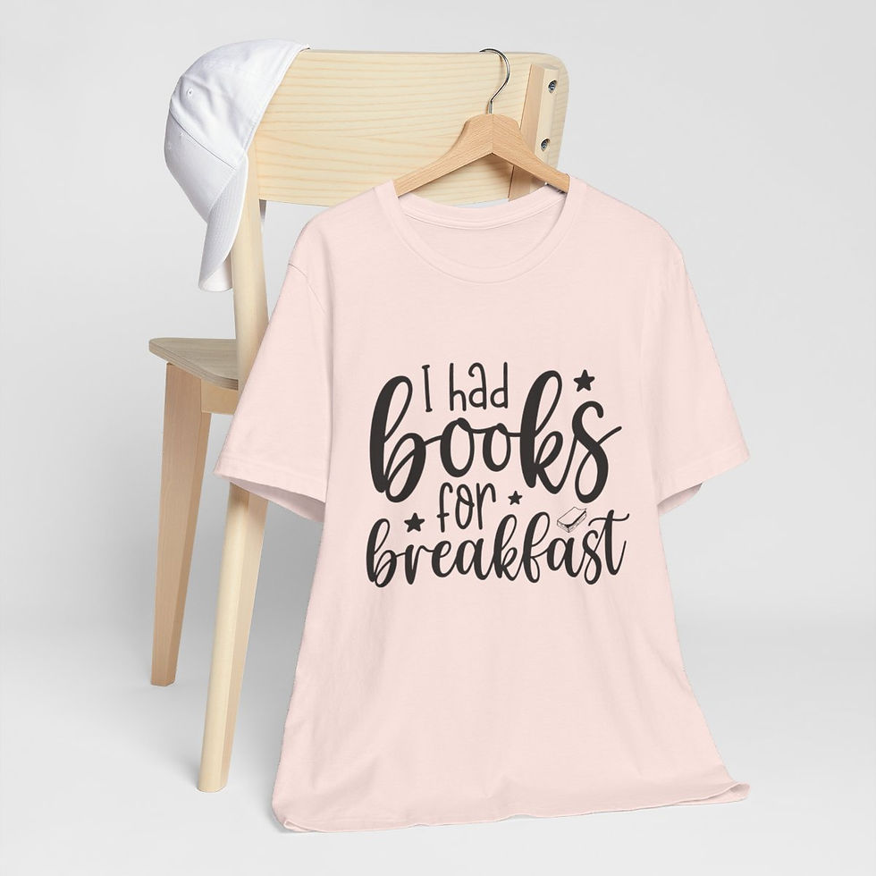 Thumbnail: Book Lover T-Shirt I Had Books For Breakfast Expressive Apparel Thoughtful Gifts