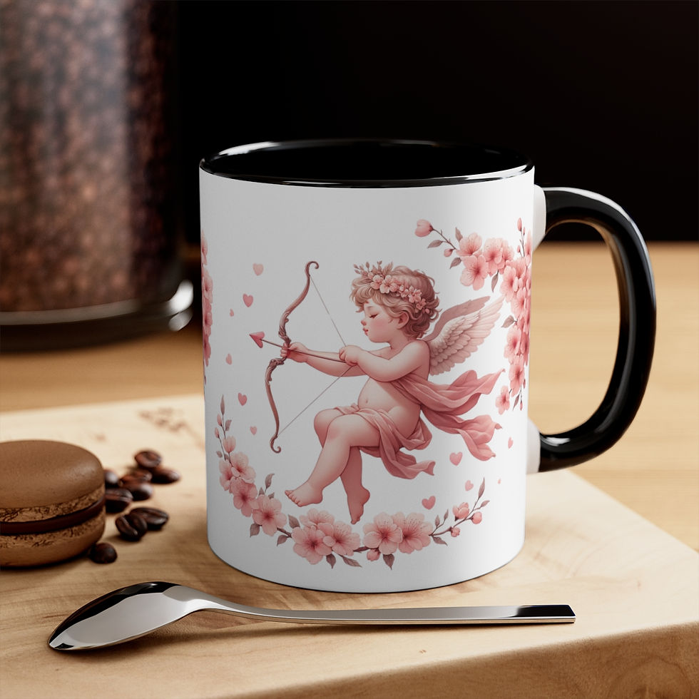 Thumbnail: Pink Cherub Cupid Coffee Mug Gifts of Love mug Thoughtful gifts Valentine's Day