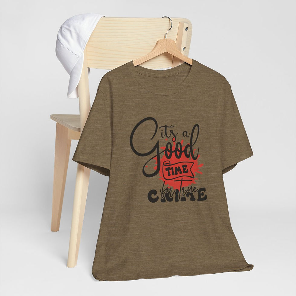 Thumbnail: True Crime Lover T-Shirt A Good Time for True Crime Expressive Apparel Fun Gift