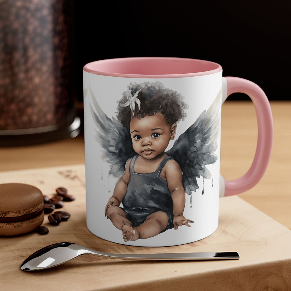 Thumbnail: Baby Angel Coffee Mug Thoughtful Gifts Angelic African American Art Mug