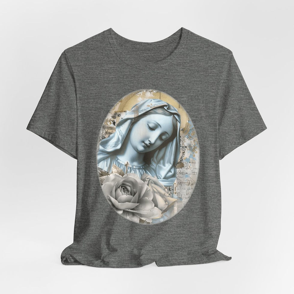 Thumbnail: Shabby Virgin Mary T-Shirt Religious Wearable Art Tee Artistic Catholic Gifts