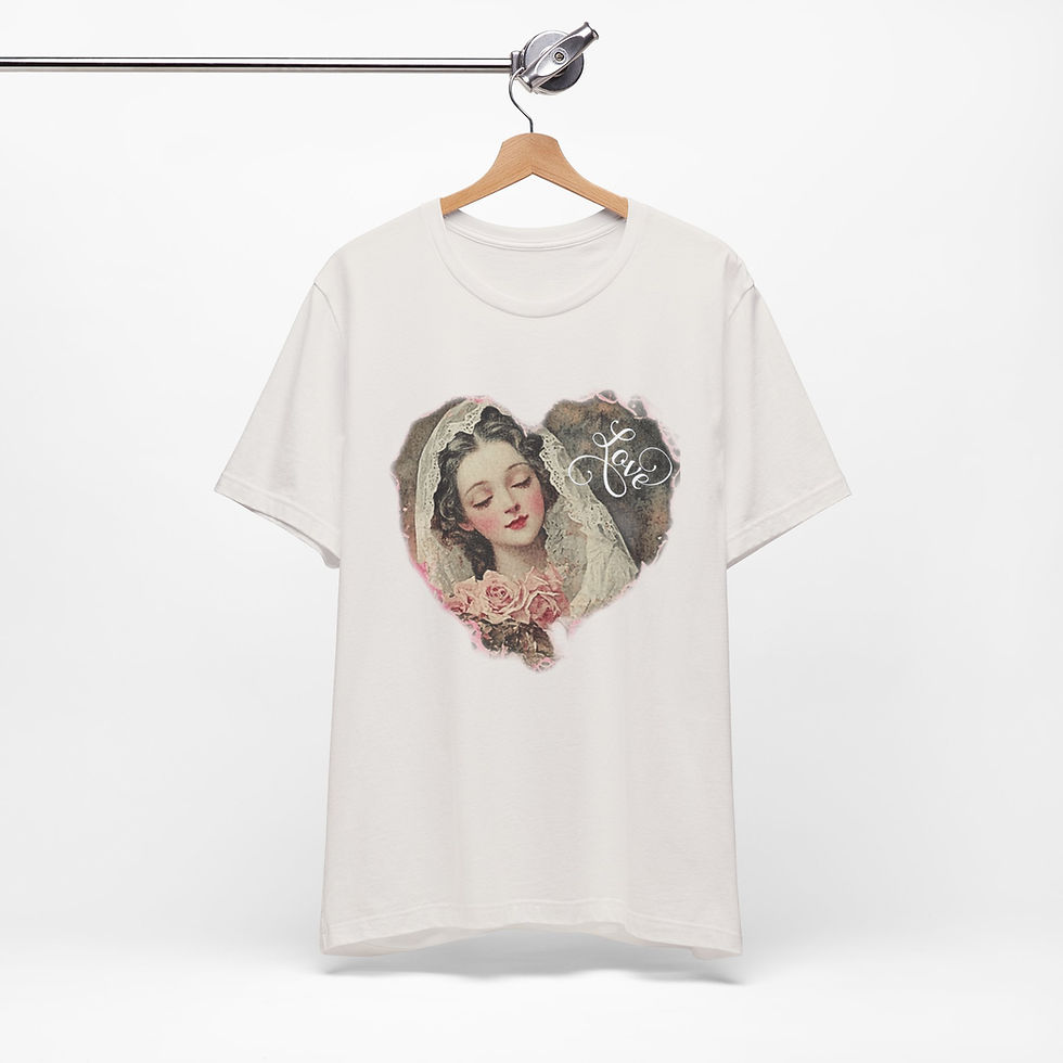 Thumbnail: Artistic T-Shirt Virgin Mary Pink Roses Religious Tee Catholic Faith Gift 