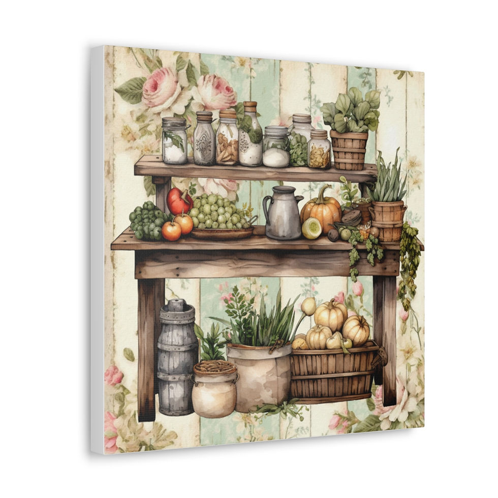 Thumbnail: Kitchen Canvas Art Shabby French Vintage Farmhouse Cupboard Artwork Wall decor