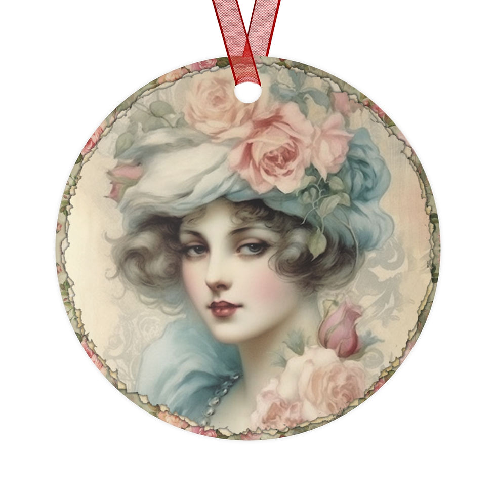 Thumbnail: Shabby Victorian Christmas Ornament Beautiful Woman Artistic Christmas Decor