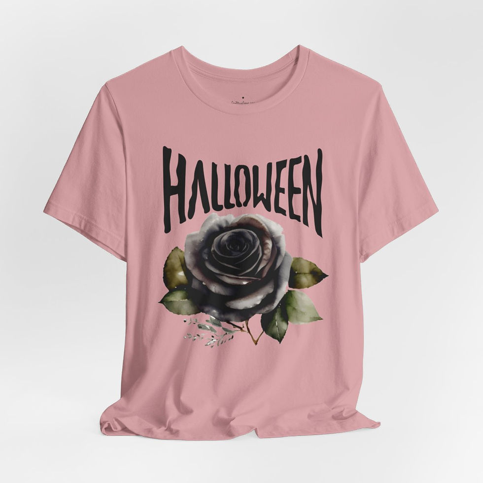 Thumbnail: Halloween T-Shirt Black Rose Fall Apparel Chic Artistic Gifts