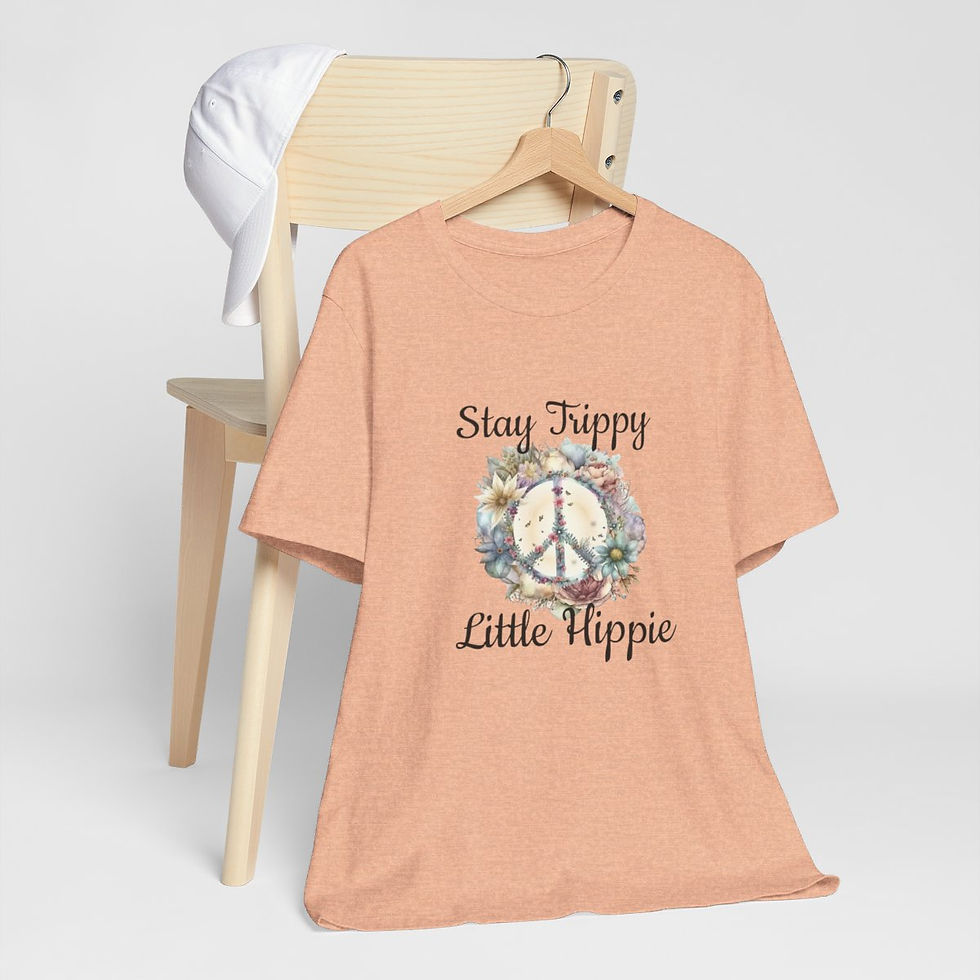 Thumbnail: Art T-Shirt Peace Sign Stay Trippy Little Hippie Expressive Artistic Gifts