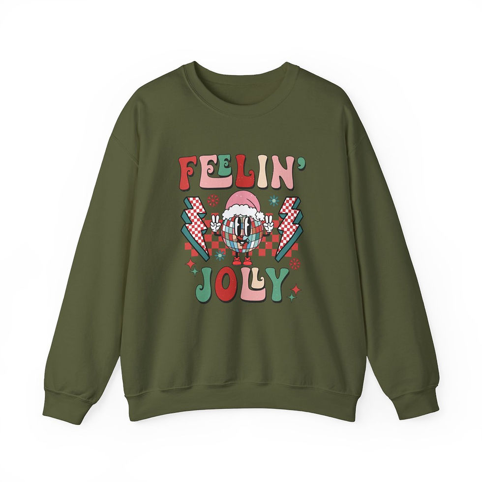 Thumbnail: Retro Christmas Sweatshirt Feeling Jolly Vintage style Holiday Apparel
