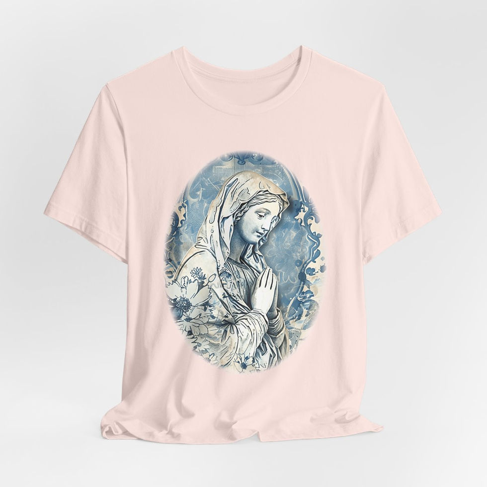 Thumbnail: Shabby Virgin Mary T-Shirt Religious Wearable Art Tee Artistic Catholic Gifts