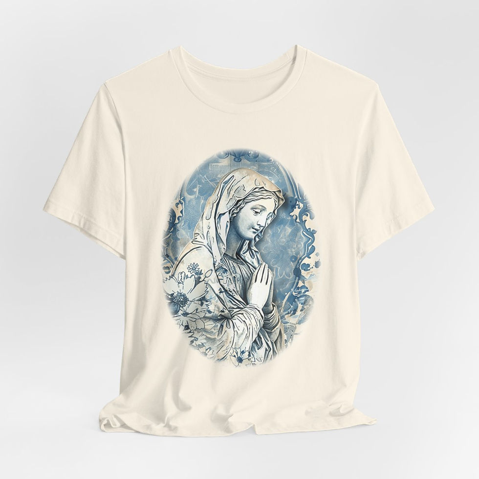 Thumbnail: Shabby Virgin Mary T-Shirt Religious Wearable Art Tee Artistic Catholic Gifts