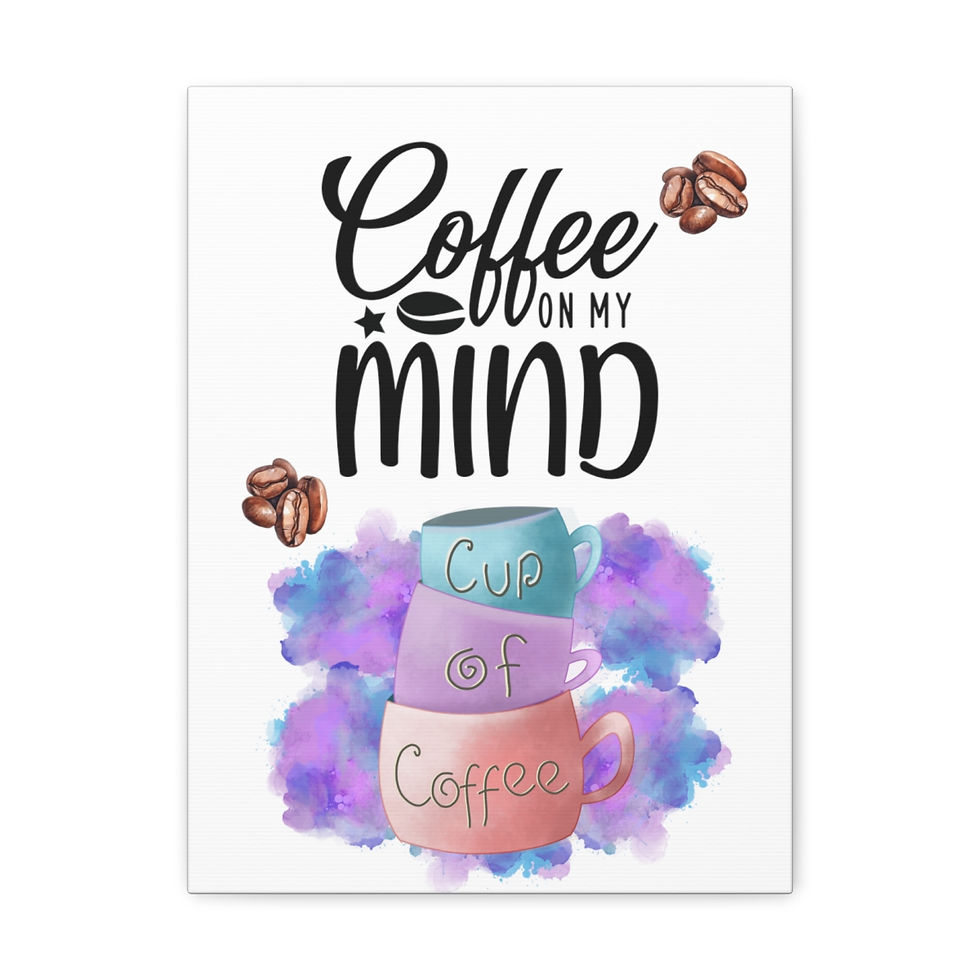 Thumbnail: Colorful Kitchen Decor Coffee on My Mind Art Canvas Wall Hanging Kitchen Artwork