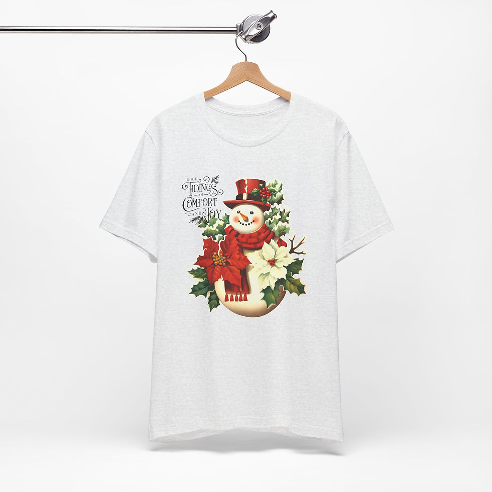 Thumbnail: Retro Snowman T-Shirt Christmas Vintage Art Tee Good tidings Holiday Apparel