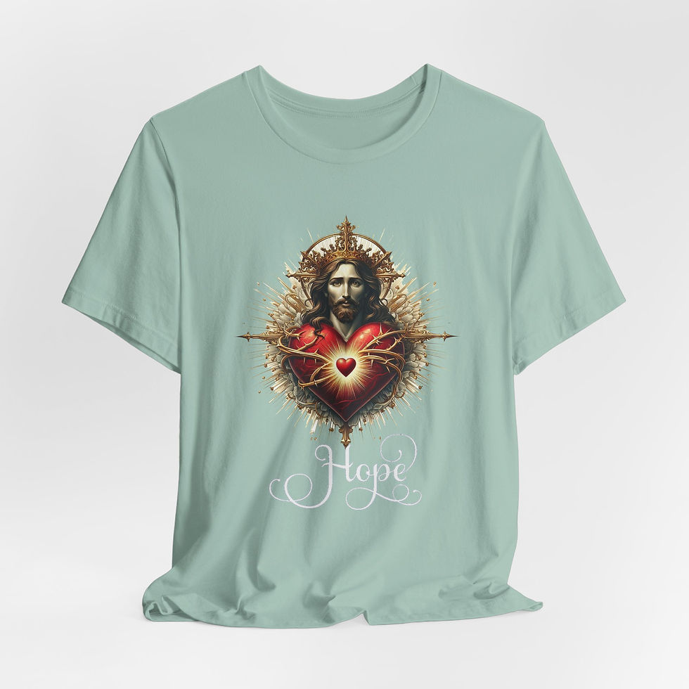 Thumbnail: Artistic T-Shirt Sacred Heart Jesus Christ Religious Hope Tee Catholic Faith