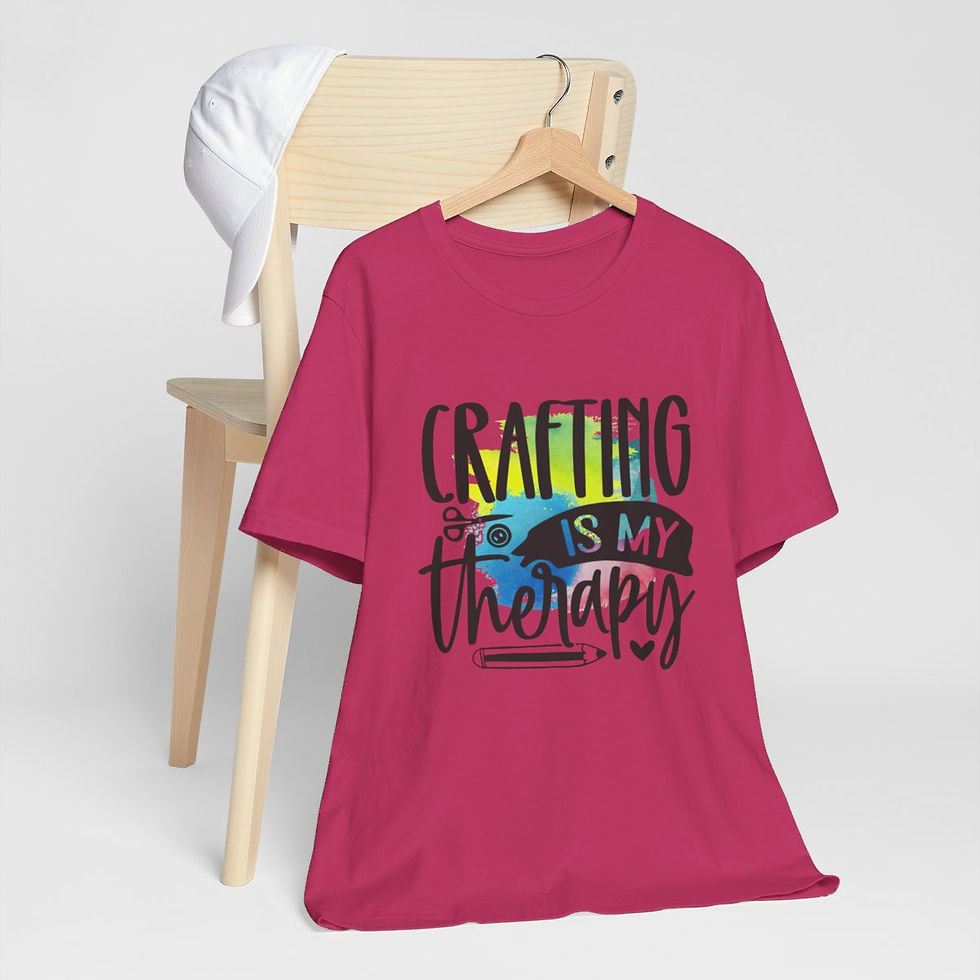 Thumbnail: Crafter T-Shirt Crafting is My Therapy Expressive Apparel Thoughtful Gifts
