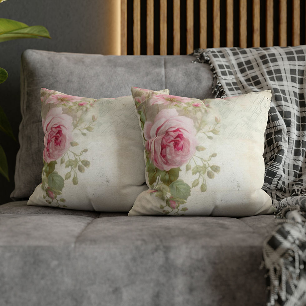 Thumbnail: Shabby French Country Home Decor Throw Pillow cover Vintage Pink Roses