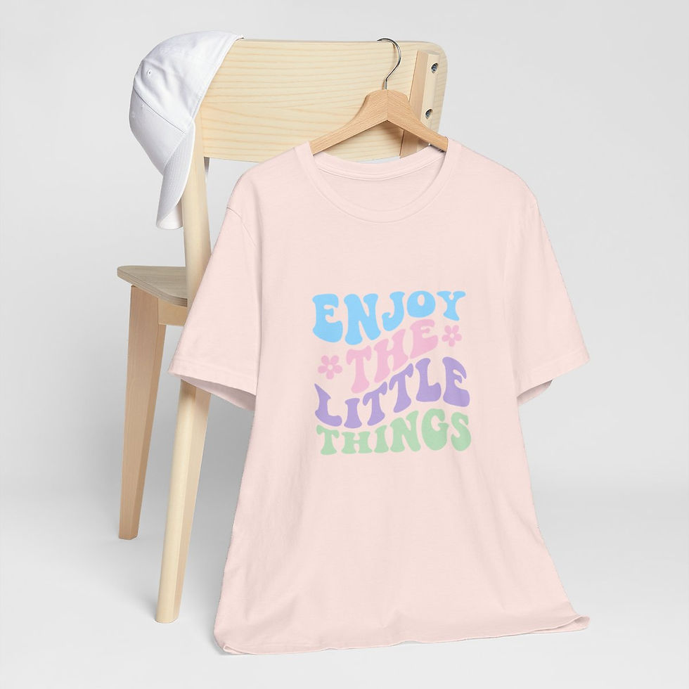 Thumbnail: Retro T-Shirt Enjoy the Little Things Pastel Motivational Tee Inspirational gift