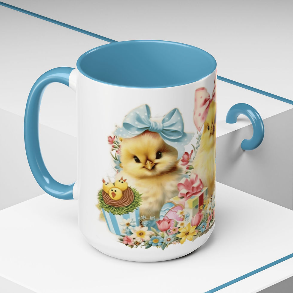 Thumbnail: Artistic Spring Coffee Mug Baby Chicks Shabby Country Farmhouse Gift 