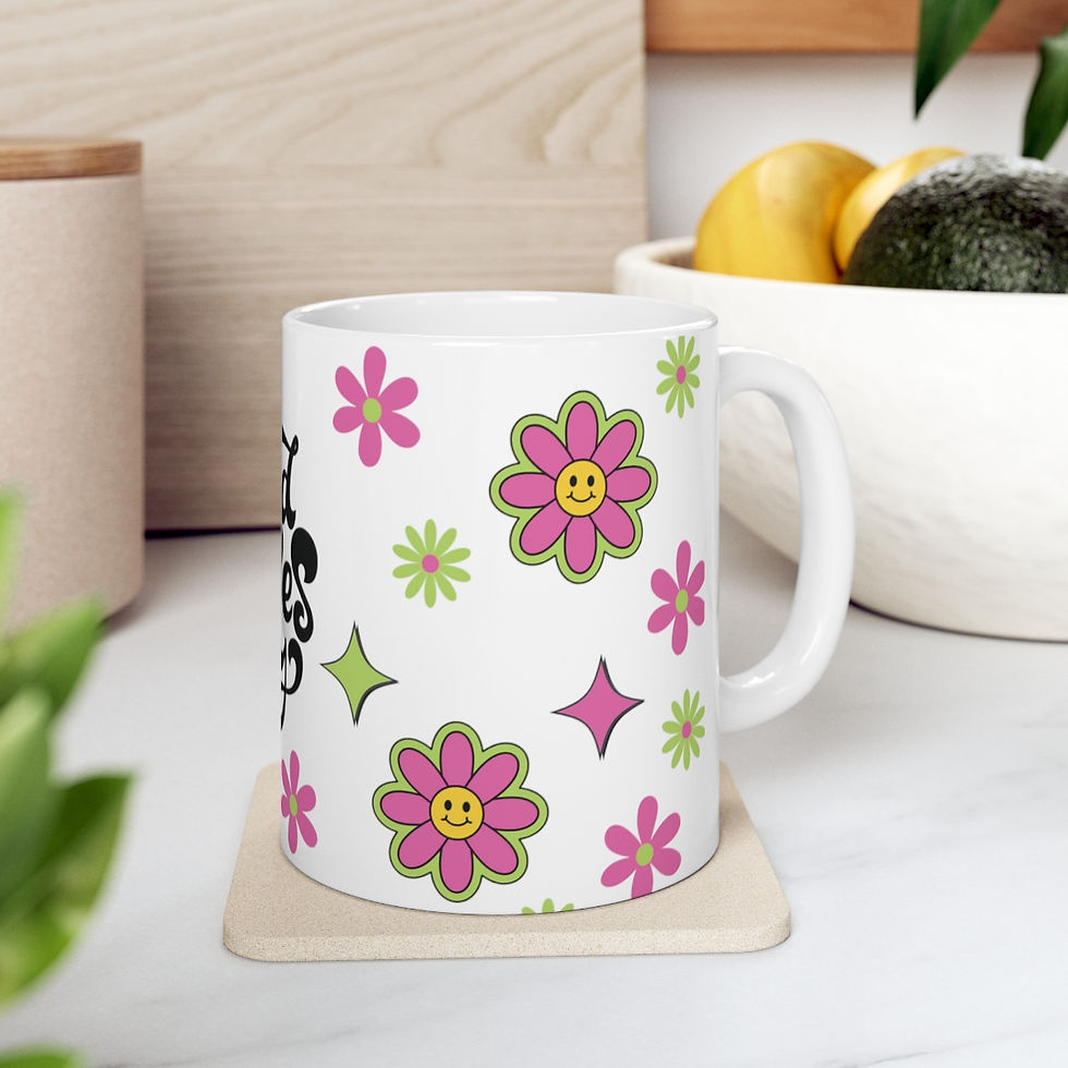 Thumbnail: BOHO Hippie Artistic Coffee Mug Good Vibes Only Flower Power Unique Gifts