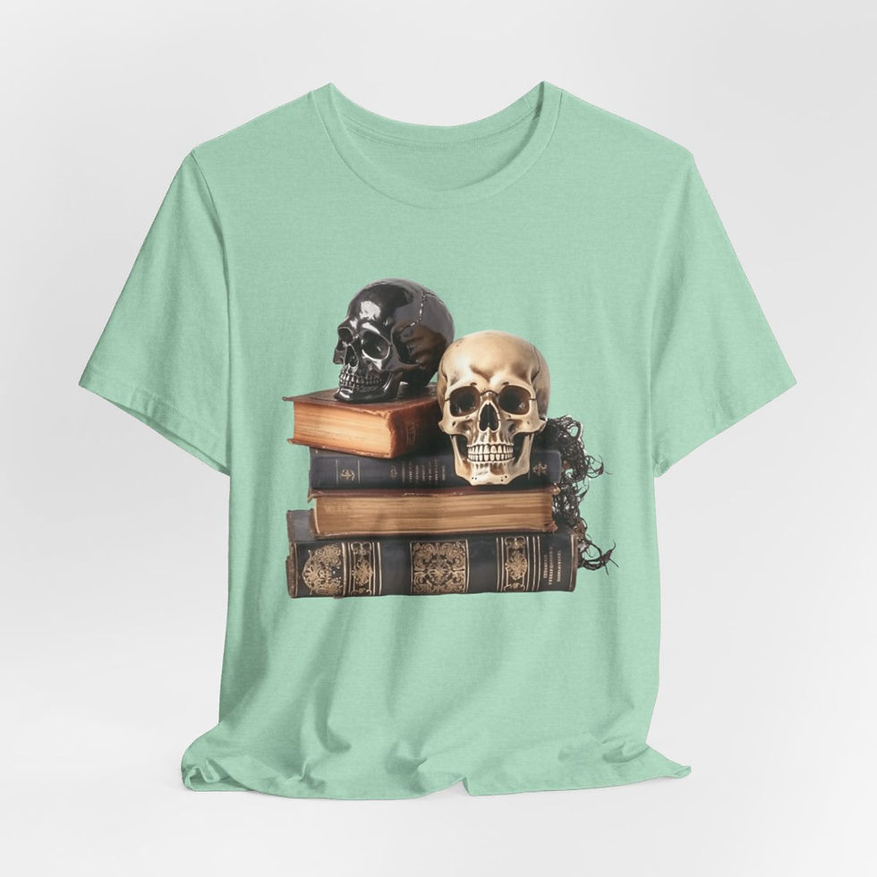Thumbnail: Witchy T-Shirt Spell book & Skull Art Tee Esoteric Expressive Halloween Gifts