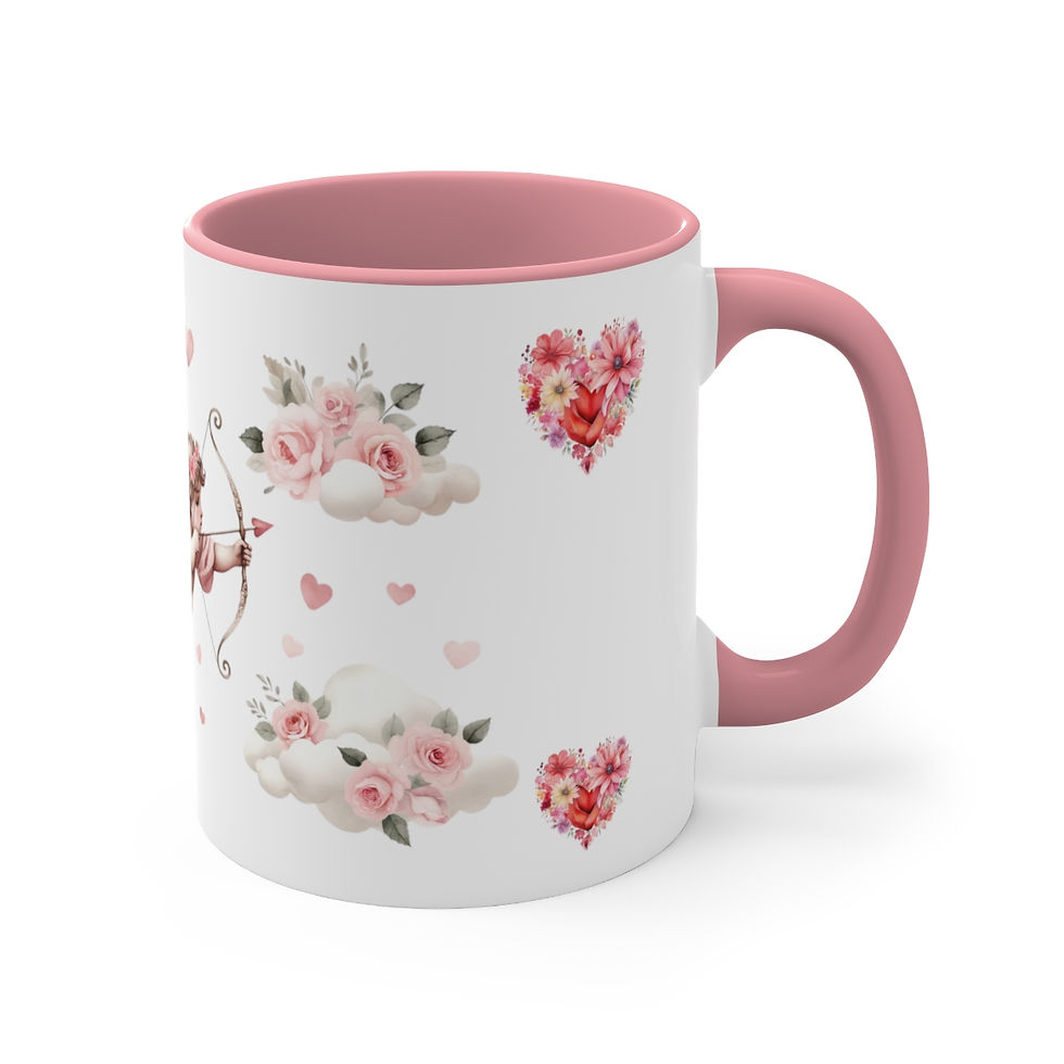 Thumbnail: Pink Cherub Cupid Coffee Mug Gifts of Love mug Thoughtful gifts Valentine's Day