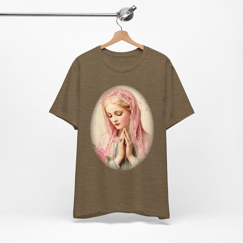 Thumbnail: Virgin Mary T-Shirt Shabby French Madonna Ave Maria Art Tee Catholic Faith Gifts
